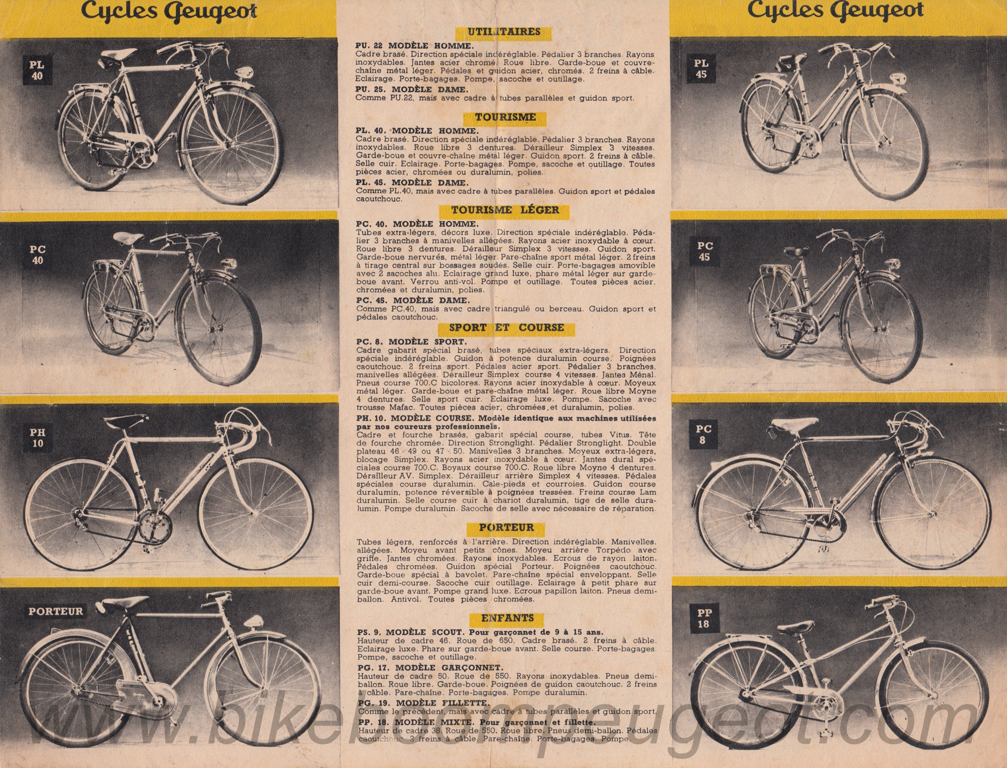 自転車本体 50's Cycles Peugeot PC40 Modele Tourisme 50's Cycles Peugeot PC40 Modele Tourisme PEUGEOT PL40 1950